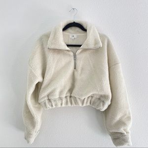 LPA crop zip sweater
